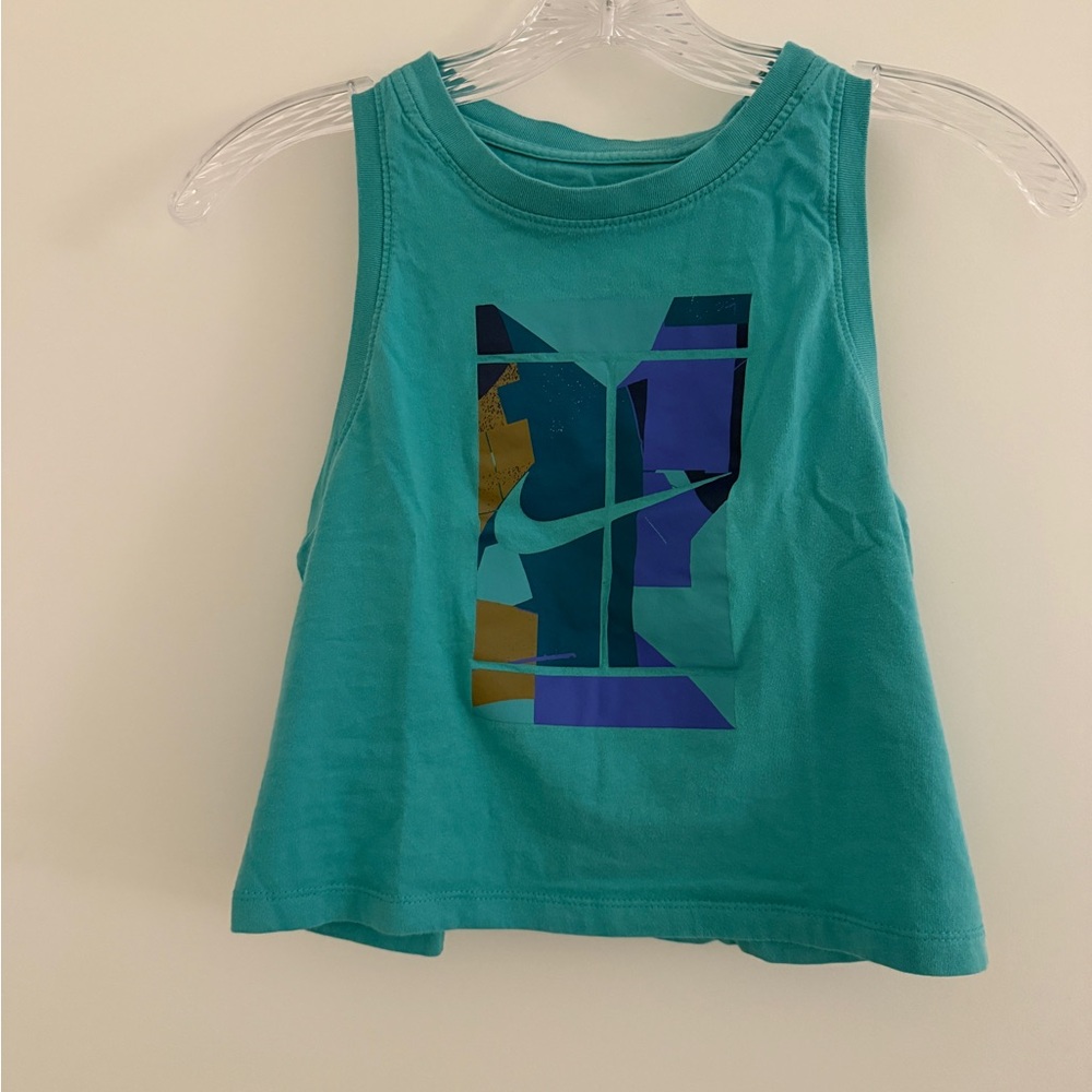 Nike Teal Tank Top with Multicolor Graphic